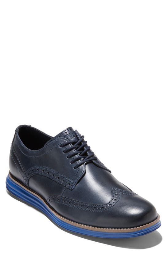 Cole Haan Original Grand Wingtip Derby In Navy Blazer