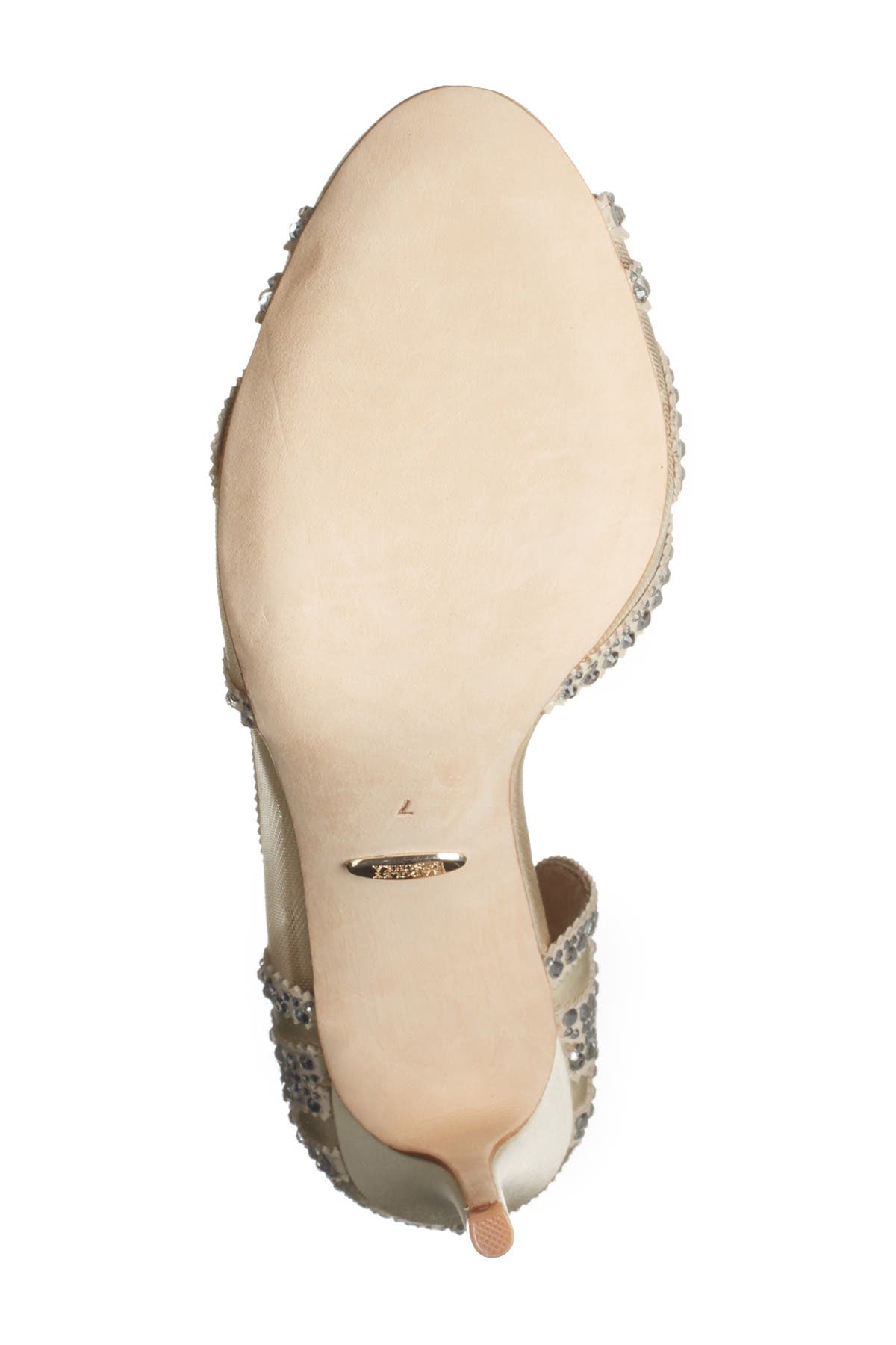 badgley mischka fiorenza crystal & imitation pearl embellished sandal