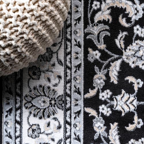 Jonathan Y Palmette Modern Persian Floral Area Rug In Cream/gray/black