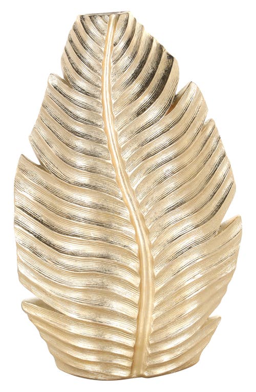Vivian Lune Home Polystone Vase In Gold
