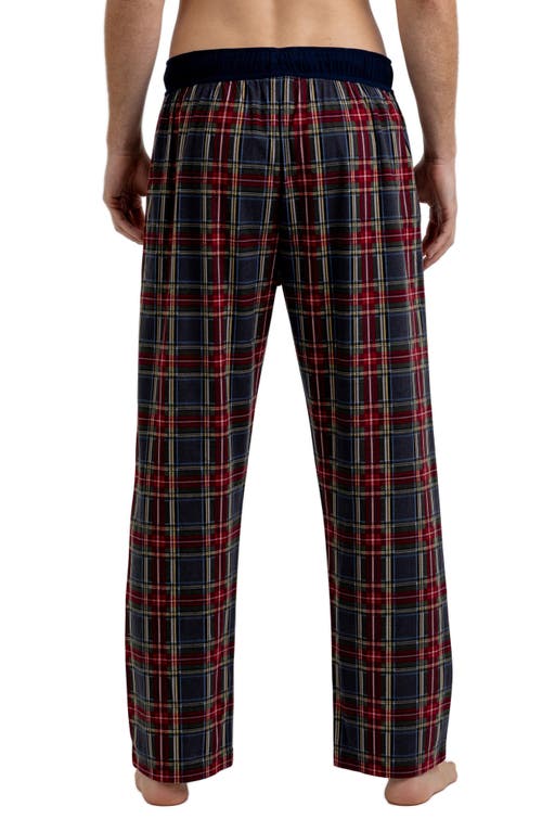 Rainforest Brushed Plaid Flannel Lounge Pants In Red/charcoal/navy