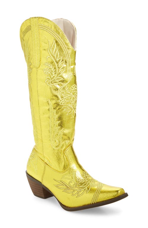 Shop Azalea Wang Ayanna Western Boot In Gold