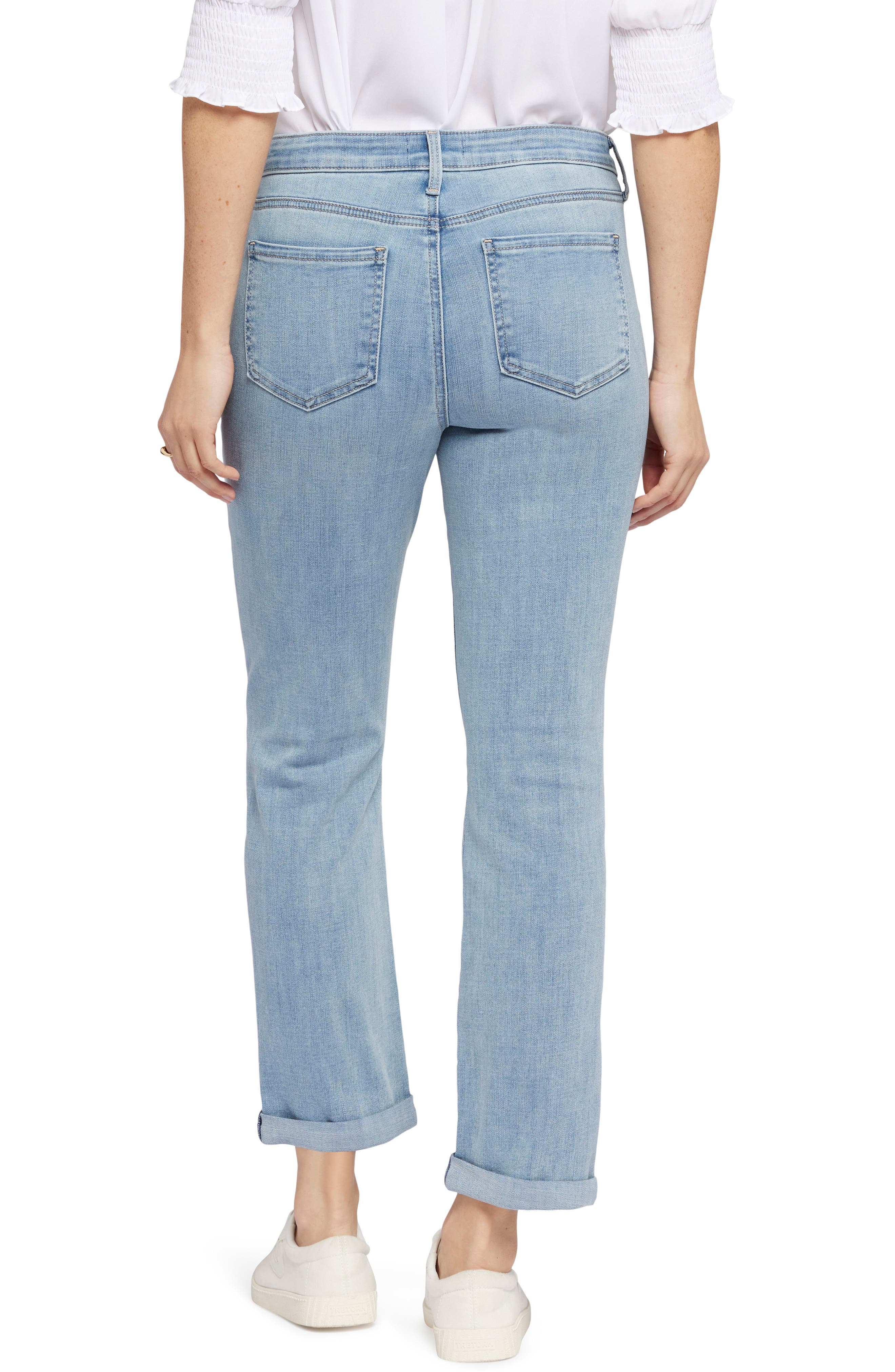Marilyn Straight Crop Jeans In Cool Embrace® Denim With Frayed