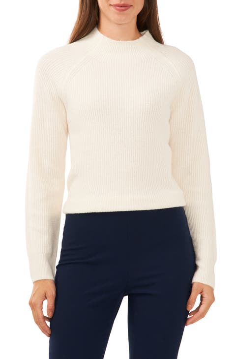 Cozy Ribbed Turtleneck Sweater in White