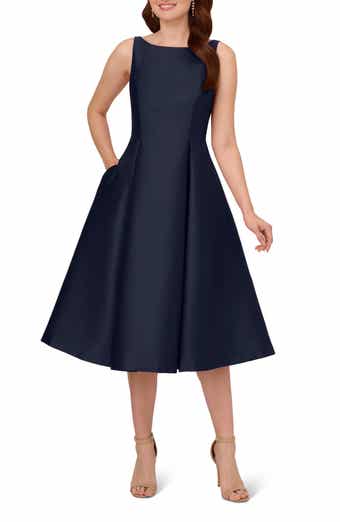 Adrianna Papell Sleeveless Mikado Fit Flare Midi Dress Nordstrom