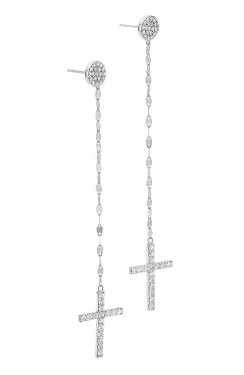 LANA LANA DIAMOND CROSSARY LINEAR DROP EARRINGS 