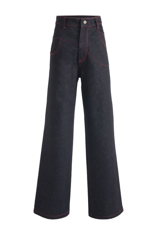Jendue Blue Davidson Cross Line Jeans In Deep Blue