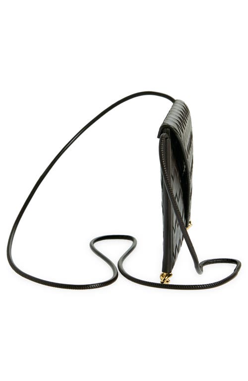 Shop Bottega Veneta Solstice Envelope Intrecciato Leather Crossbody Bag In 2190 Fondant-m Brass