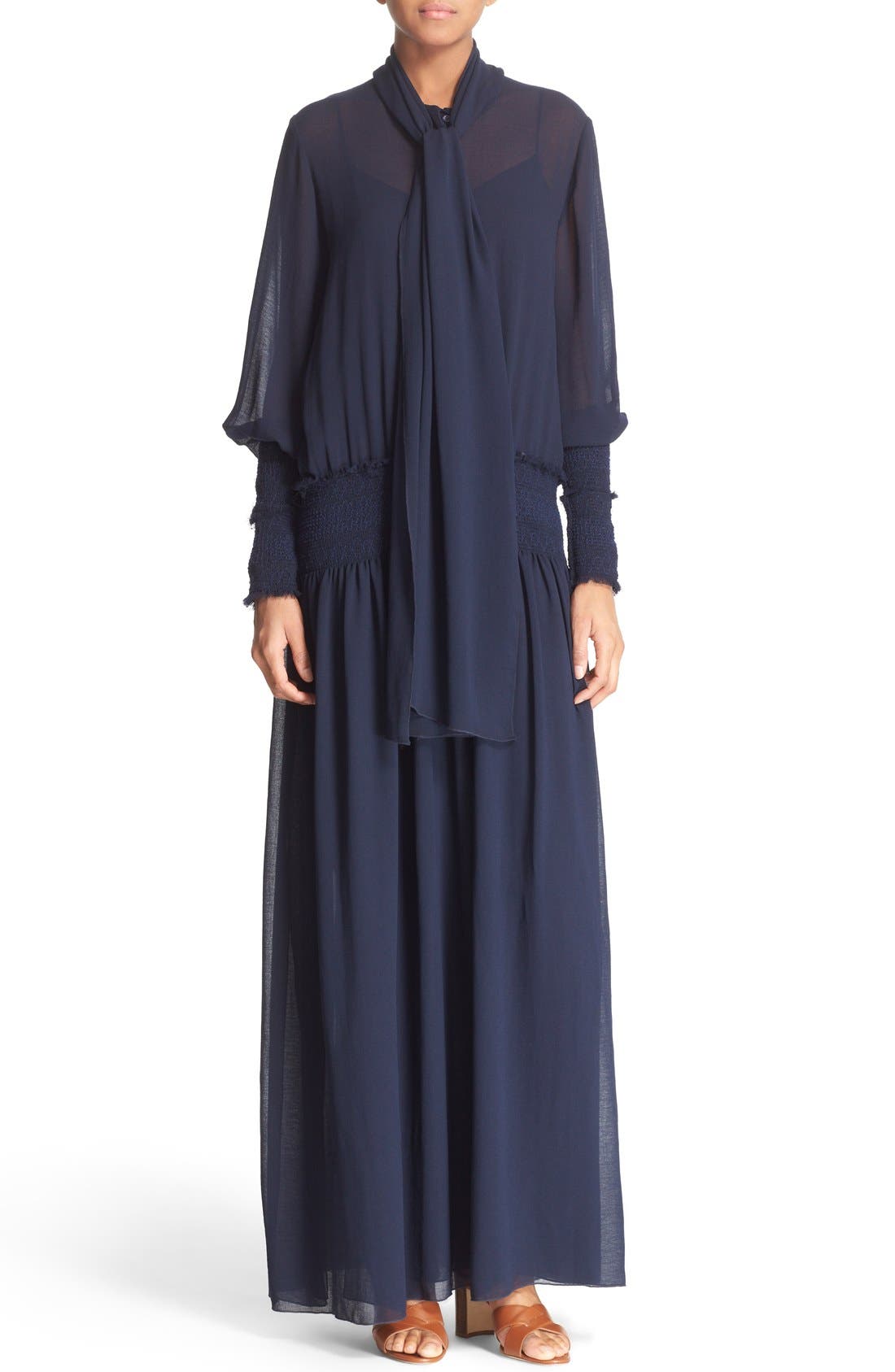 See by Chloé Tie Neck Maxi Dress Nordstrom