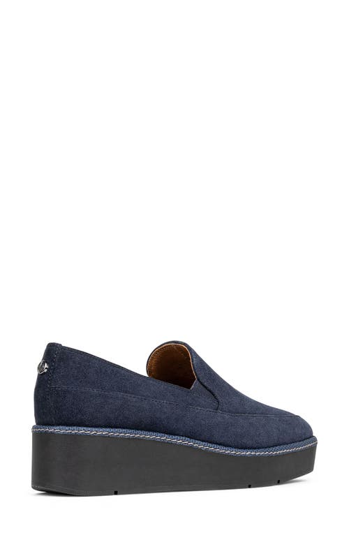 Shop Donald Pliner Wallis Platform Wedge Loafer In Navy