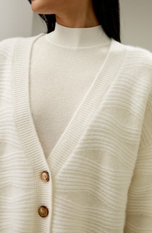 Shop Lilysilk Elegant V-neck Cashmere Cardigan For Women In White