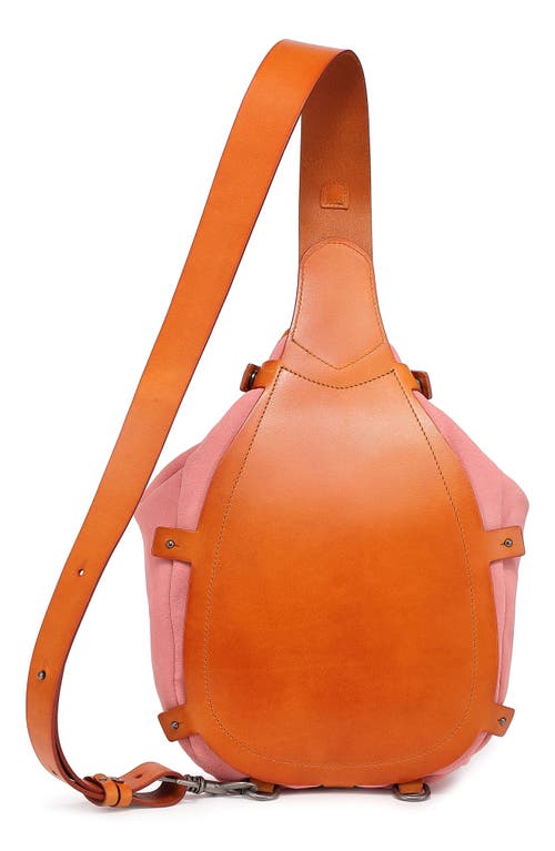 Old Trend Daisy Leather Trim Sling Bag In Pink