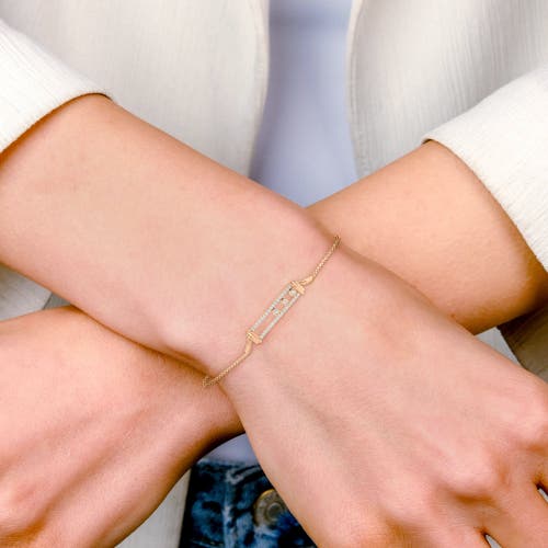 LUVMYJEWELRY LUVMYJEWELRY RECTANGULAR KINETIC TRIO SLIDER BOLO ADJUSTABLE DIAMOND BRACELET 