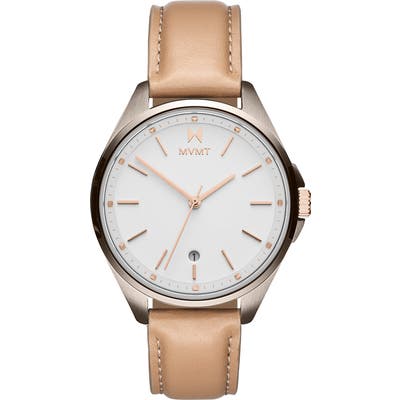 Mvmt Coronada Leather Strap Watch, 32mm