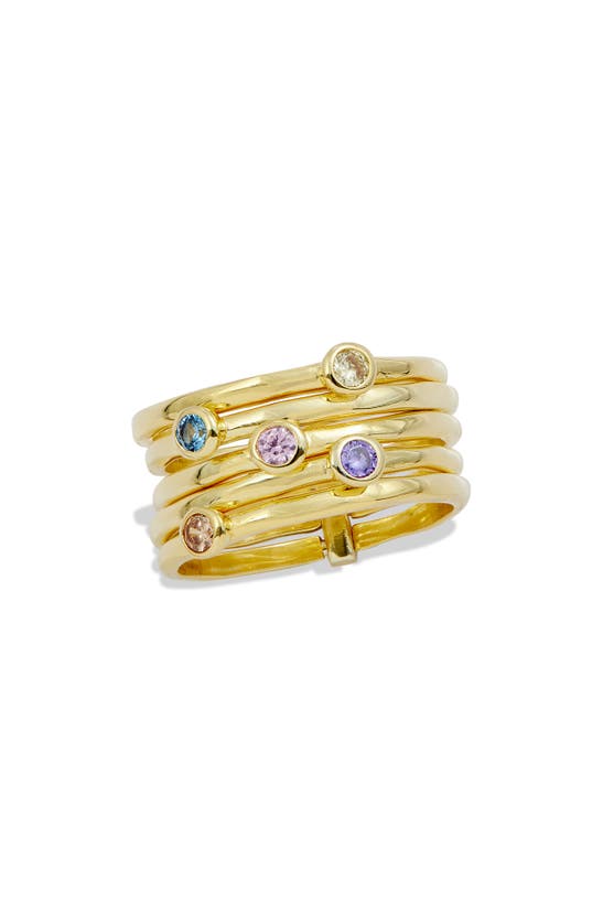 Shop Savvy Cie Jewels Stacked Ring In Yellow