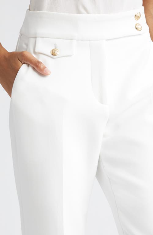 Veronica Beard Renzo Crop Pants In Off White/gold