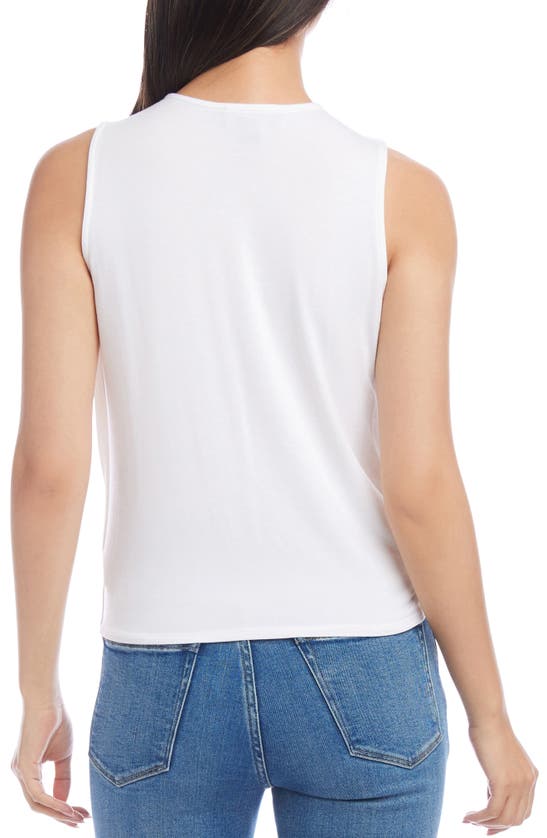 Shop Karen Kane Layered Drape Front Sleeveless Top In Off White
