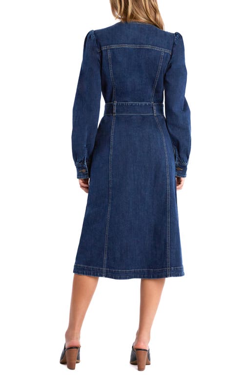 Wash Lab Denim Noelle Long Sleeve Denim Midi Dress In Noelle Blue