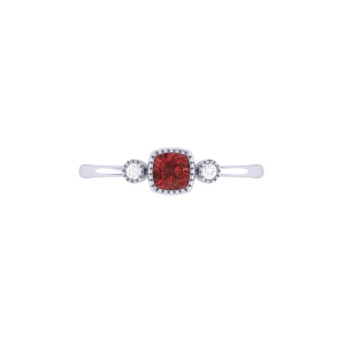 Shop Luvmyjewelry Cushion Cut Garnet & Diamond Birthstone Ring In White Gold