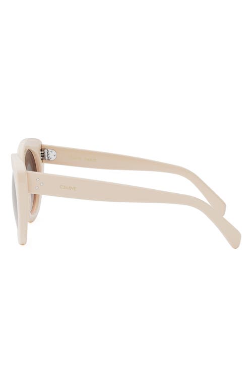 Celine Bold 3 Dots 56mm Butterfly Sunglasses In Ivory/gradient Brown