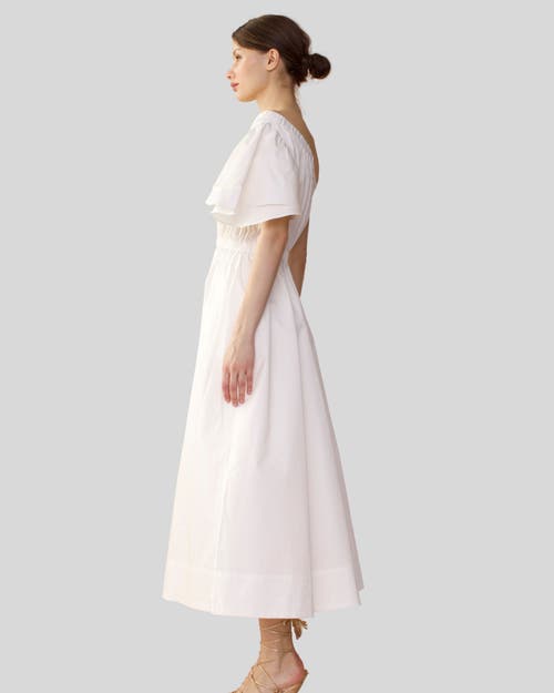 Shop Cynthia Rowley Cotton One Shoulder Midi Dress In White