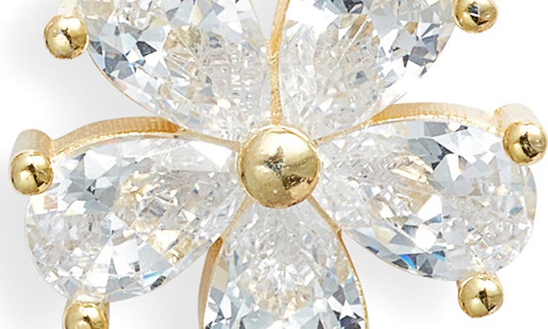 Shymi Flower Cubic Zirconia Stud Earrings In Gold
