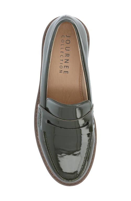Shop Journee Collection Kenly Penny Loafer In Patent/green