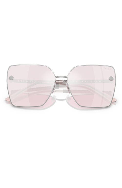 Versace 63mm Oversize Square Sunglasses In Silver