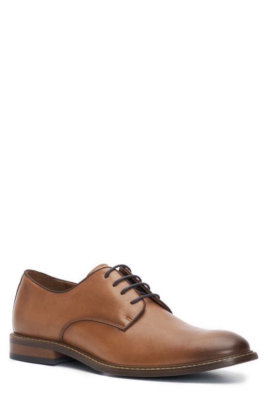 Vince Camuto Lyre Leather Derby In Cognac/ Brown