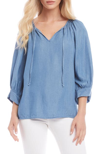 Karen Kane Tops BALLOON SLEEVE PEASANT TOP
