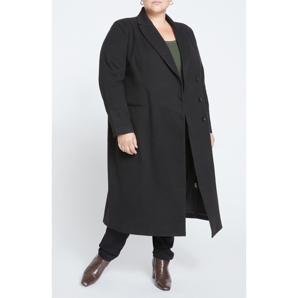 Universal Standard Jackson Tailored Brushed Twill Coat In Black