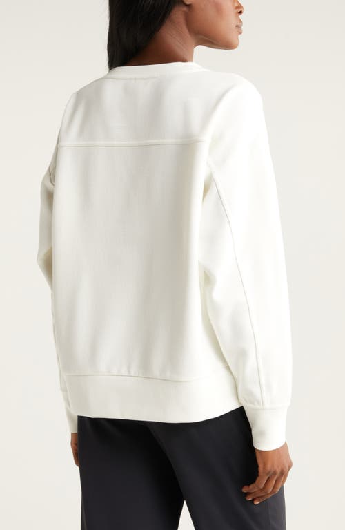 Shop Zella Plush Ottoman Sweatshirt In Ivory Egret