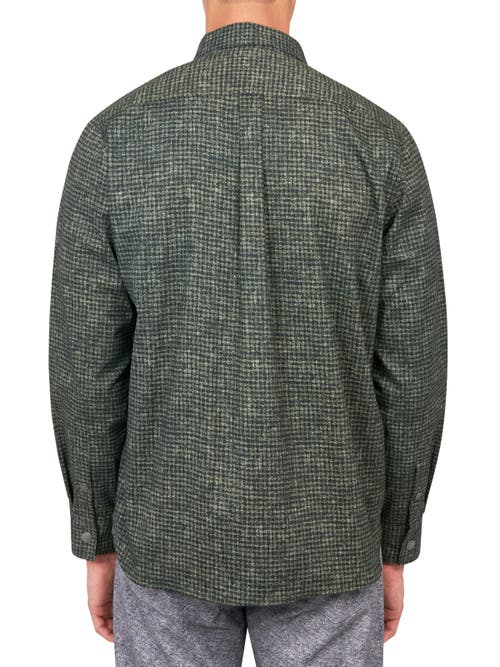 Brooklyn Brigade Dot Geo Cotton Stretch Shirt Jacket In Green