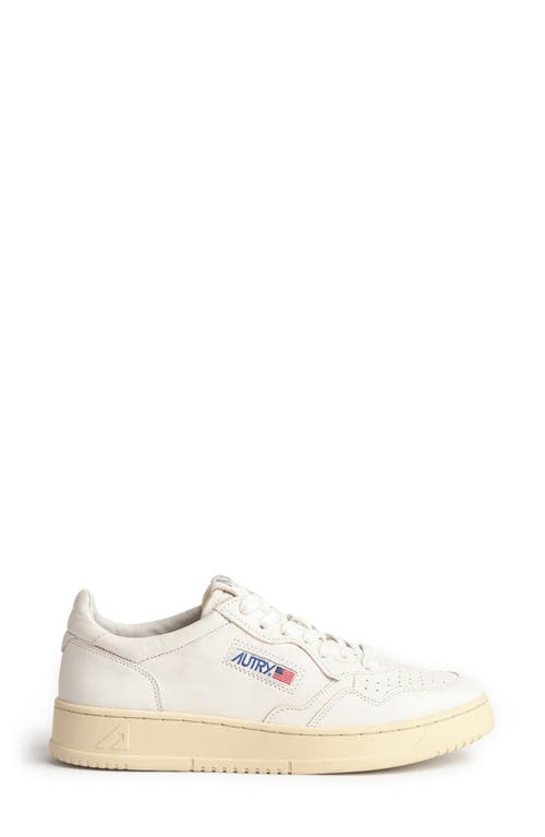 Shop Autry Medalist Low Sneaker In Goat/goat White