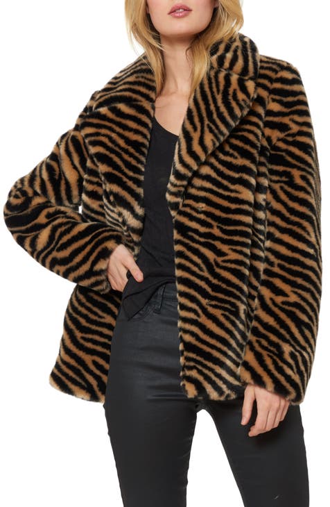 faux fur animal print coat | Nordstrom