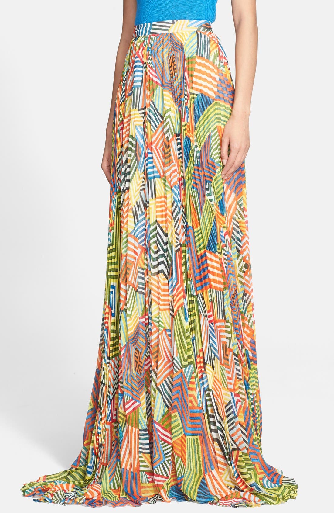 alice and olivia shannon pleated maxi skirt