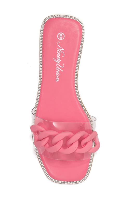 Ninety Union Women's Tampa Chain Link Vinyl Slides In Fuchsia
