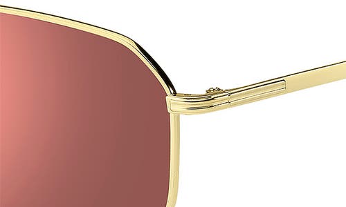 Shop Hugo Boss Boss 58mm Aviator Sunglasses In Gold/coral