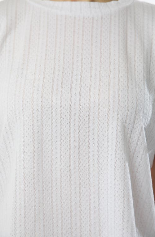 Andine Holland Pointelle Stitch Pajama T-shirt In White