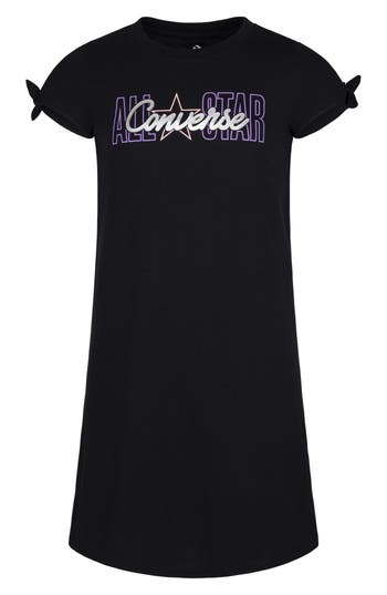 Converse Kids' Tie Sleeve Sport Dress In Black