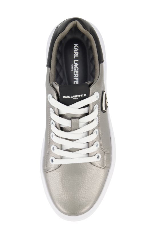 Shop Karl Lagerfeld Paris Head Sneaker In Silver