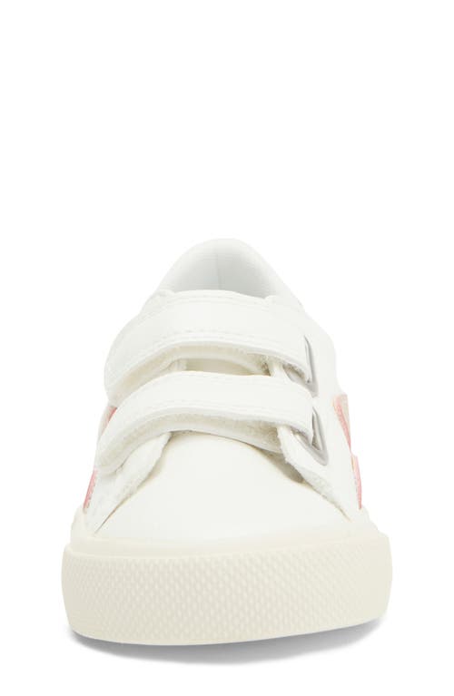 Shop Blowfish Footwear Kids' Vince Strap Sneaker In White/rose Gold