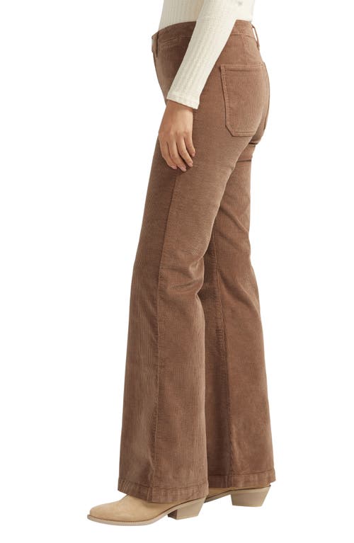 Shop Silver Jeans Co. Isbister '70s Flare Corduroy Pants In Mink Beige