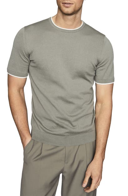 Click to view more detailed imagery on our partner's website Reiss Romer Slim Fit Short Sleeve Sweater In Bayleaf