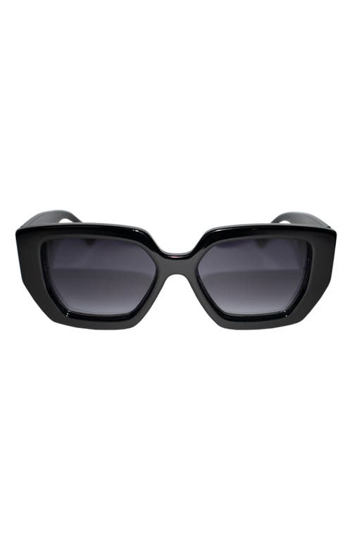 Fifth & Ninth Rue 67mm Polarized Square Sunglasses in Black/Black