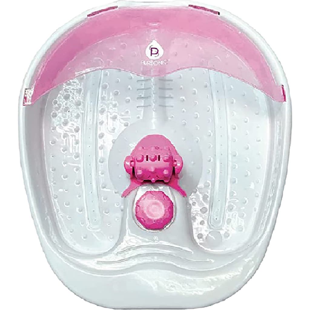 Pursonic Foot Spa Massager With Tea Tree Oil Foot Salt Scrub In Pink