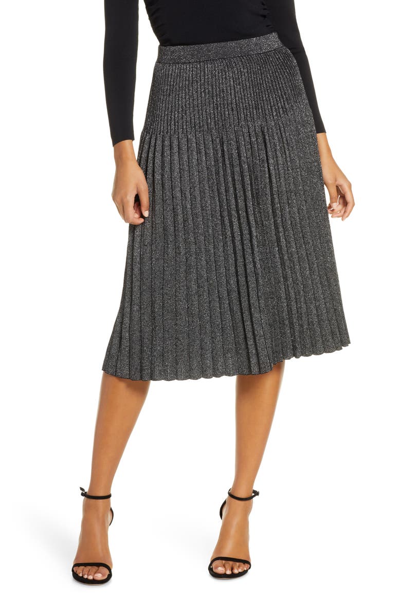 Eliza J Pleated Knit Midi Skirt Nordstrom