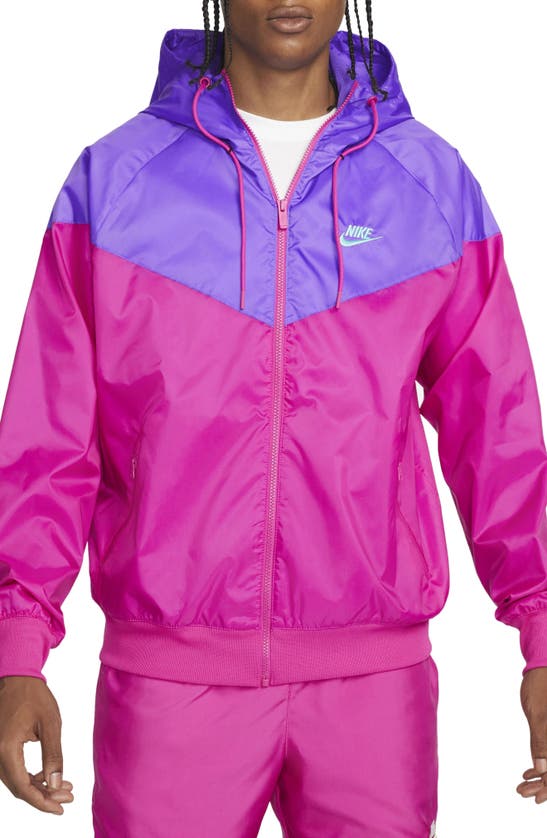 Nike Sportswear Windrunner Jacket In Active Pink/ Grape/ Menta