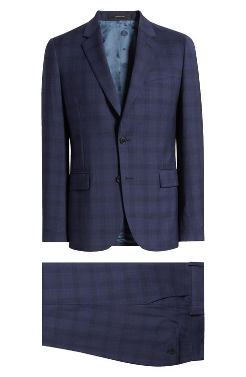 Paul Smith Tailored Fit Check Stretch Cotton Suit Navy at Nordstrom, Us
