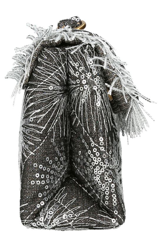 Shop Kurt Geiger Medium Kensington Sequin Convertible Crossbody Bag In Charcoal